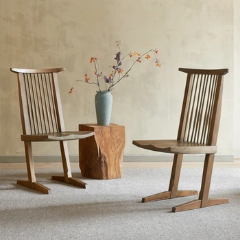 Calma vento em madeira maciça de volta de mesas de jantar e cadeiras família de lazer cadeiras de designer Livro de mesas e cadeiras pequenas e família