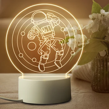 Spaceman Luz Noturna para Crianças de Aniversário, de Natal Todos os Feriados Presente USB 3D Quentes, Mesa de Cabeceira, Candeeiro Prática Criativa de Brinquedo