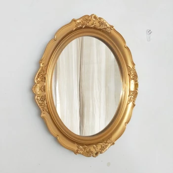 Grande Decorativo Parede De Espelhos Quarto Estética Ouro Vintage Macramé Espelho De Maquilhagem Casa De Banho Espelho Autoadesivo Casa Decoração
