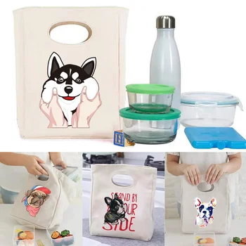 Sacola Térmica Almoço Saco de Lona Mulheres Bag duplo,2022 Novo Harajuku Cão de Impressão de embreagem Anime Eco de Armazenamento Shopper Organizador de Viagem, Sacos de homens